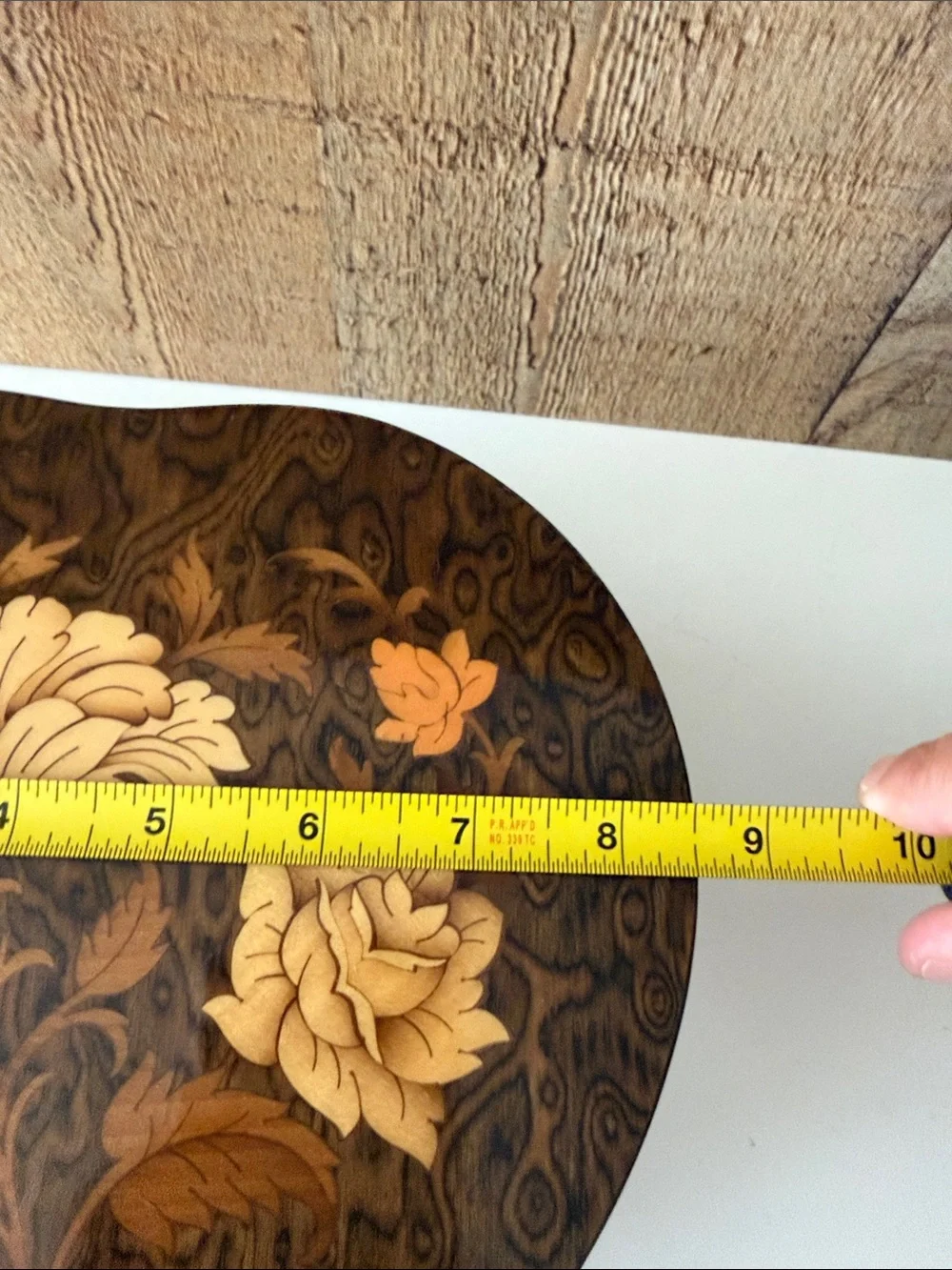 VTG Italian Sorrento marquetry floral inlaid heart shaped jewelry music box